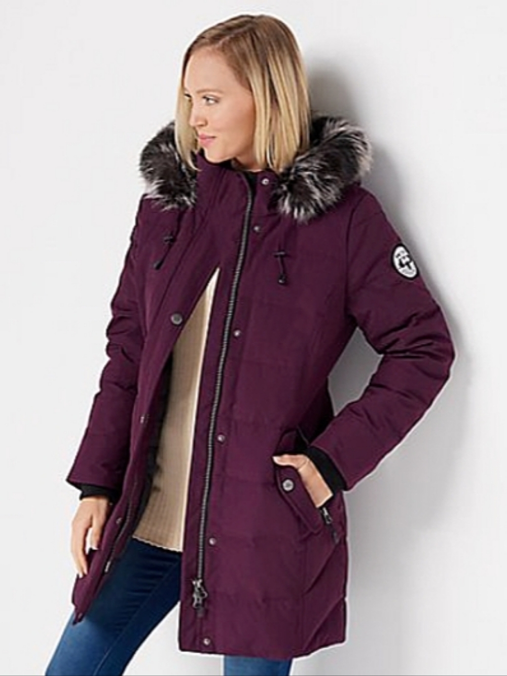 Arctic Expedition Hooded Down Parka Jacket Coat Sz Med Burgundy Like New Canada